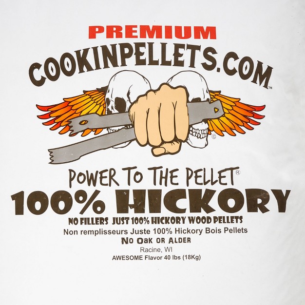 Cookinpellets 40 pound Premium Genuine Hickory Hardwood Grill Smoker Wood Pellets No Bark Fillers And Flavor Oils For Meat And Veggies 2 Pack