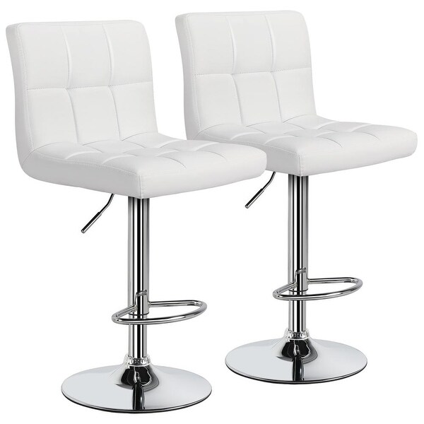 Yaheetech 2pcs Adjustable Modern Faux Leather Swivel Bar Chairs