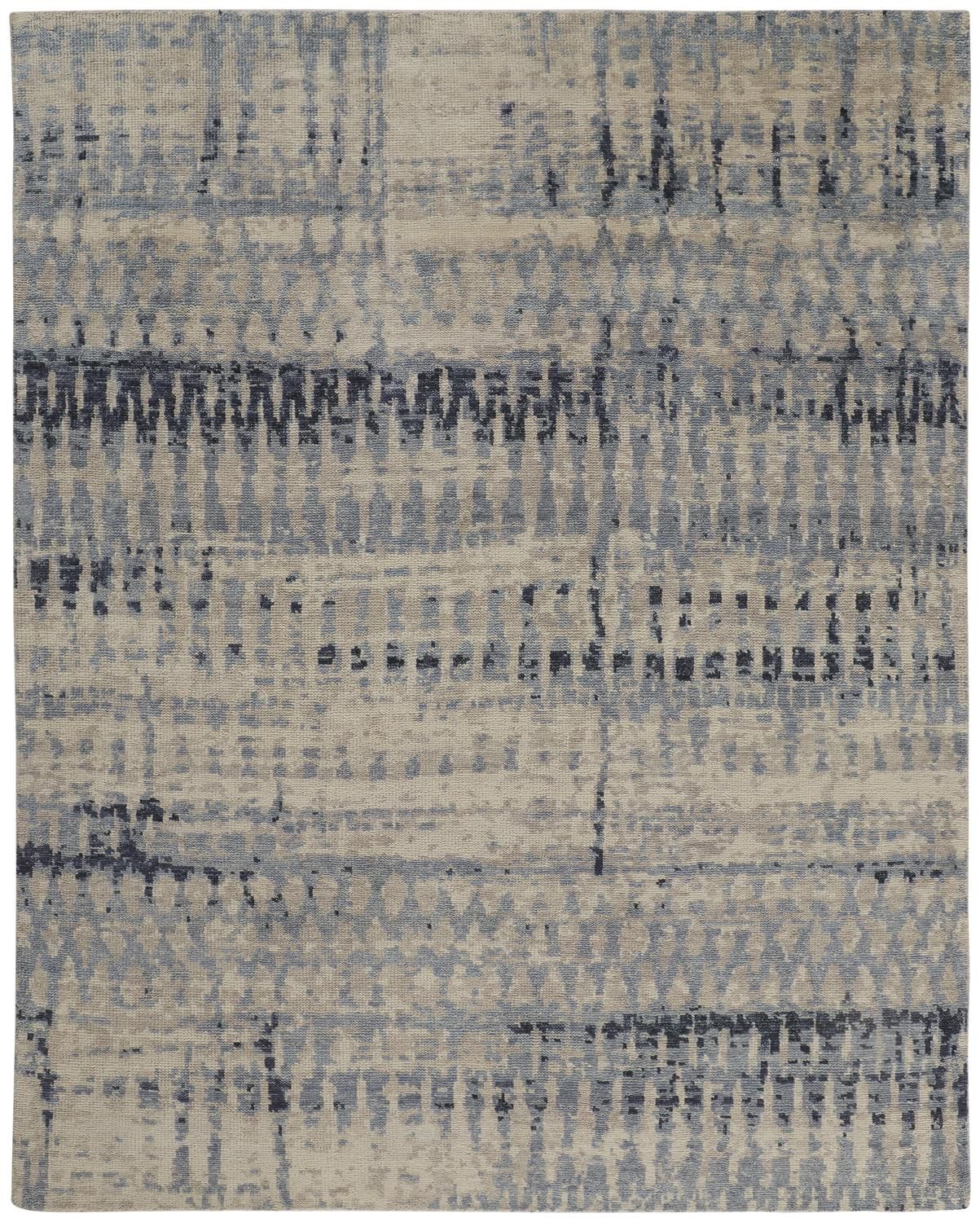 Scottsdale Hand Knotted Tan and Blue Rug by BD Fine