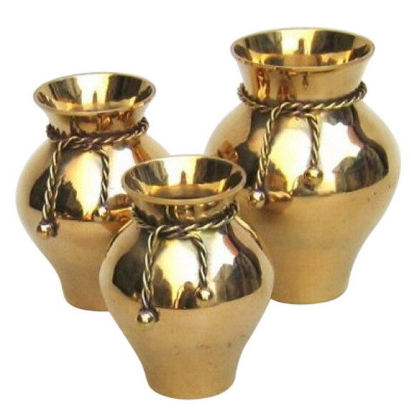 India Overseas Trading BR 21763 Brass Rope Vase Se...