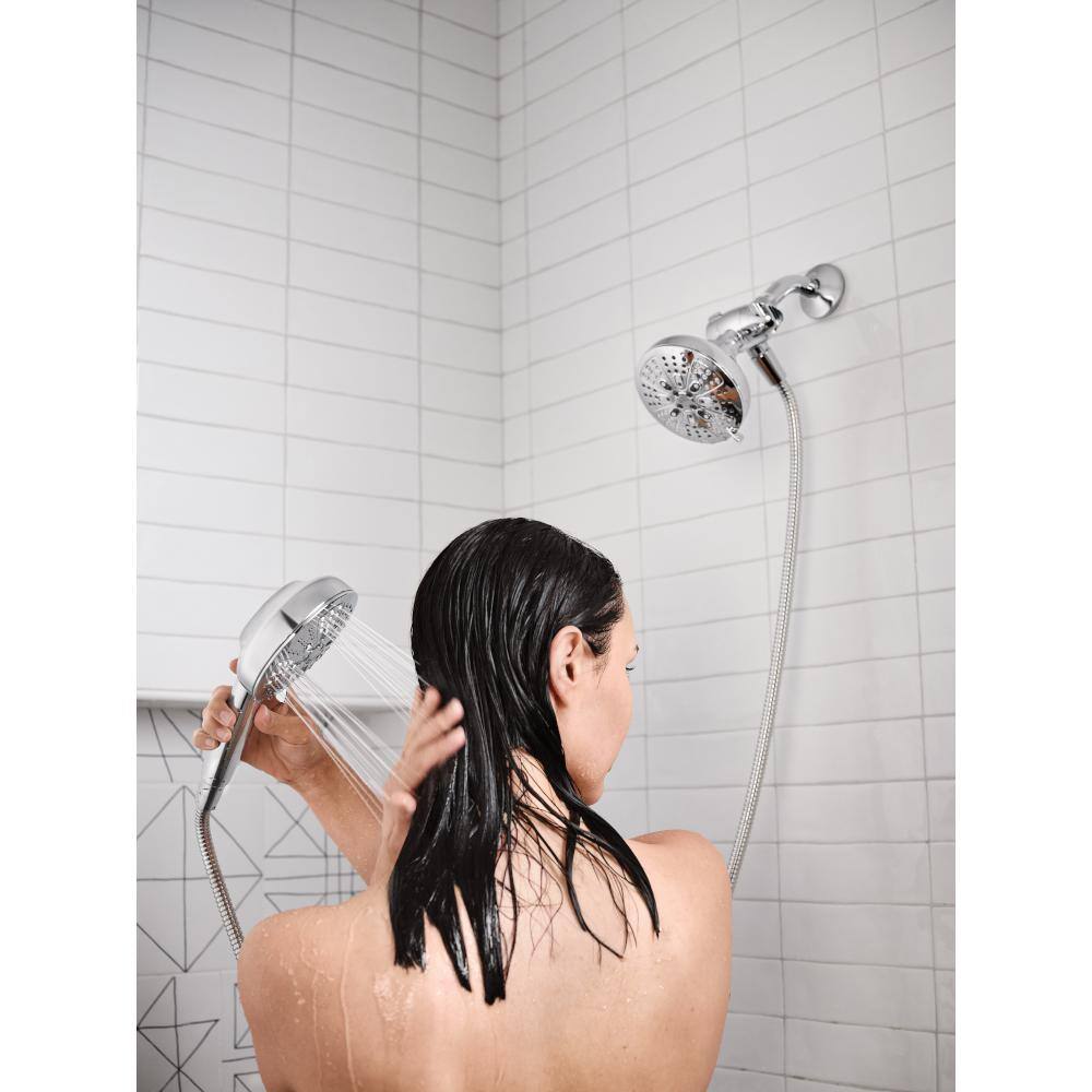 MOEN HydroEnergetix 8-Spray Patterns with 1.75 GPM 4.75 in. Wall Mount Dual Shower Heads in Chrome 200C0