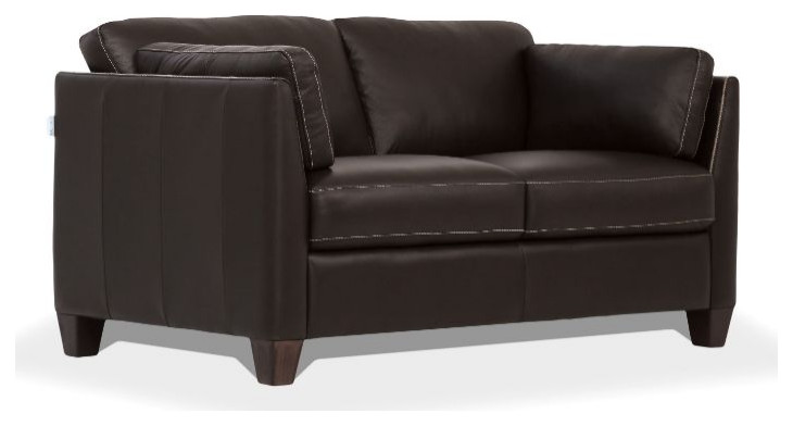 Acme Matias Loveseat Chocolate Leather   Transitional   Loveseats   by AMOC  Houzz