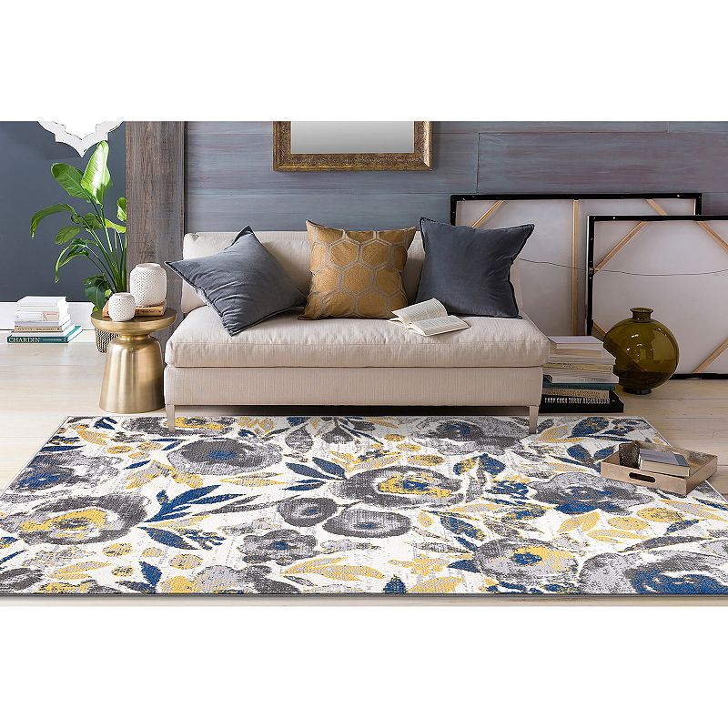 World Rug Gallery Sleek Bohemian Floral Area Rug