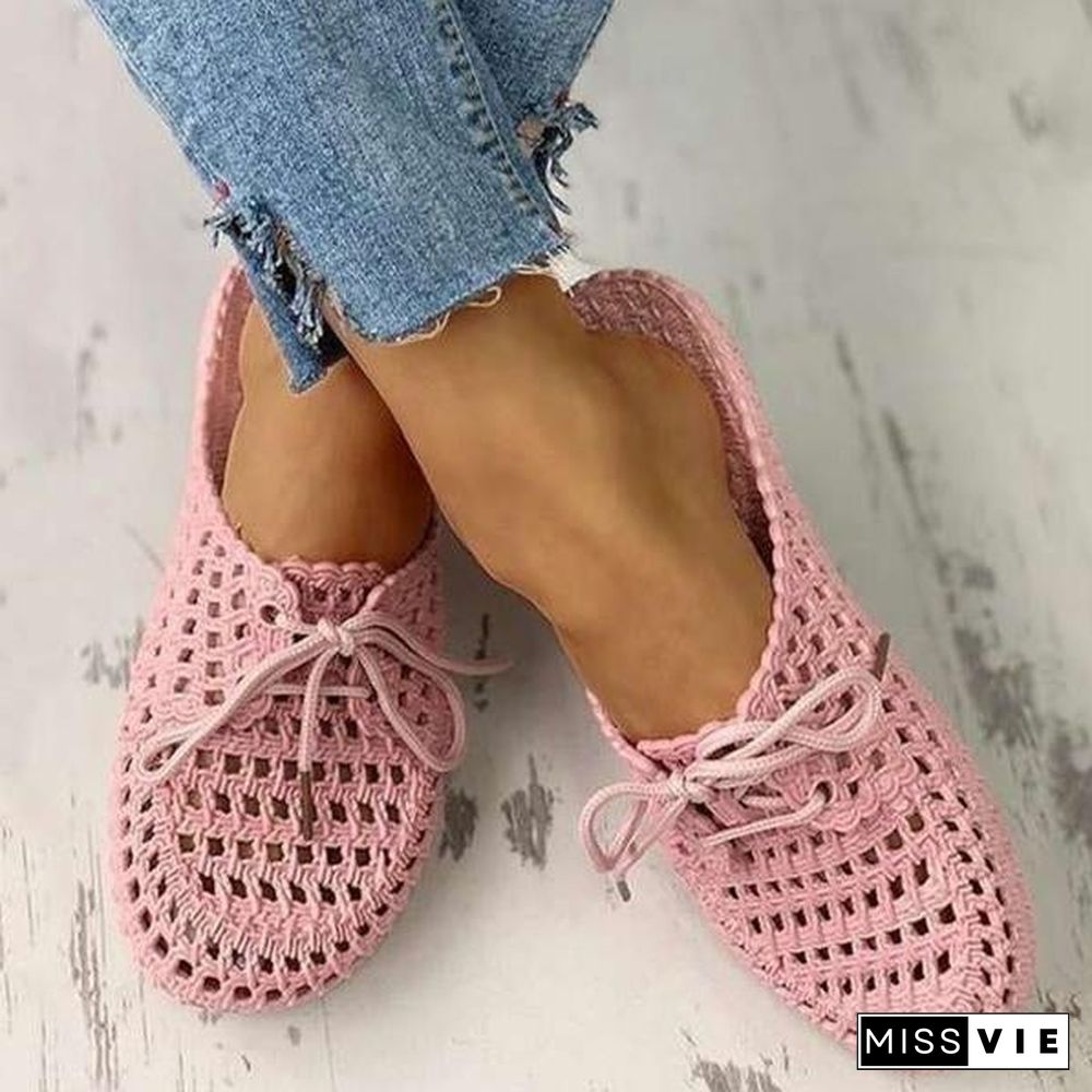 Fashion Hole Lace Soft Bottom Non-slip Slippers