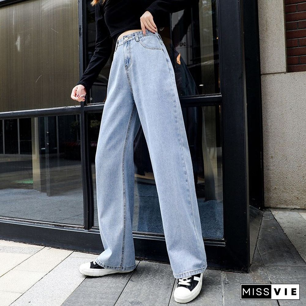 Woman Jeans High Waist Clothes Wide Leg Denim Clothing Streetwear Vintage Quality Fashion Harajuku Loose Straight Pants