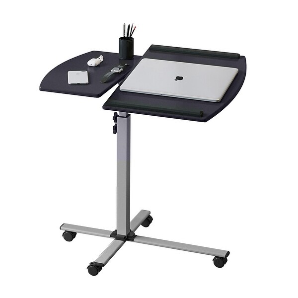 Graphite Rolling Adjustable Laptop Cart Side Table