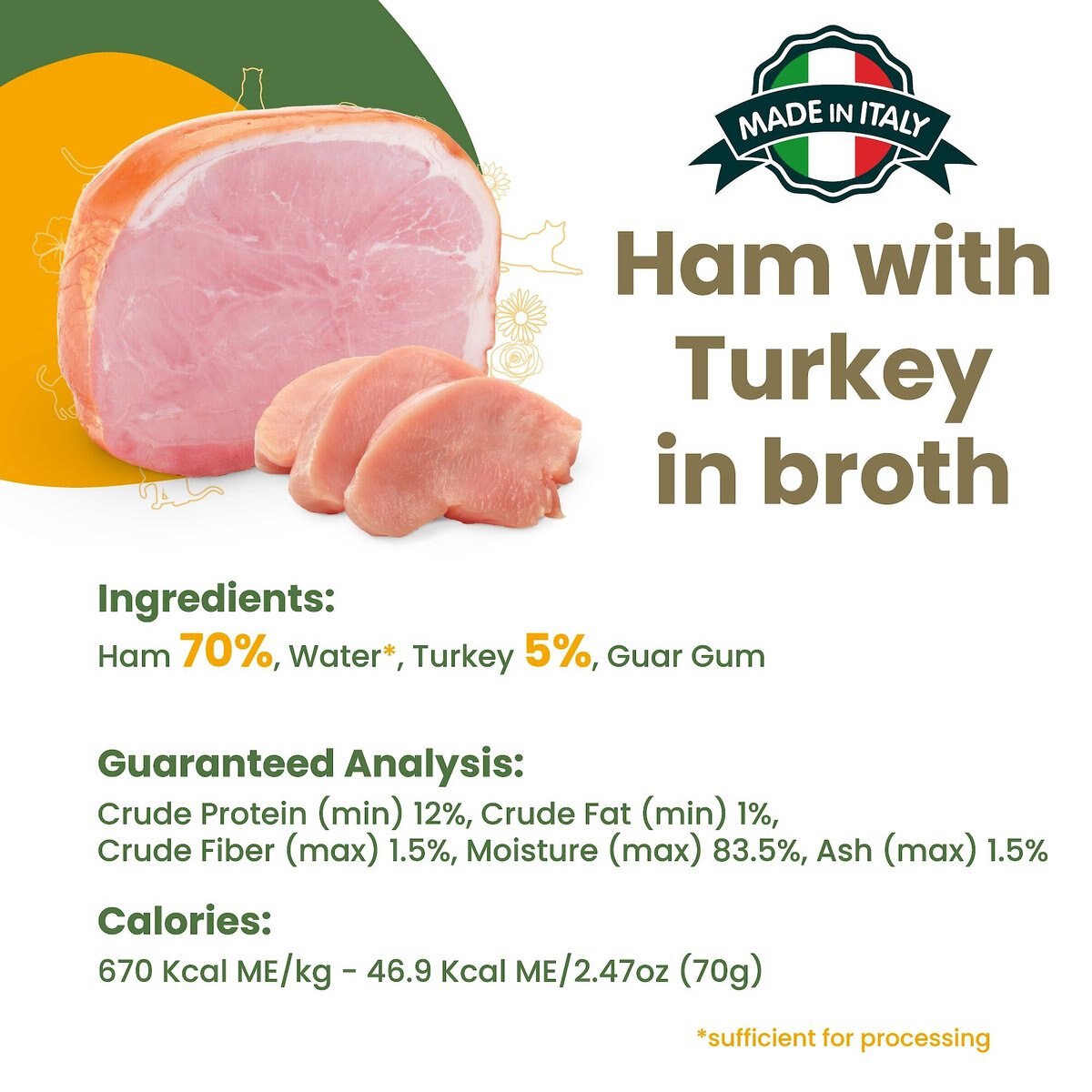 Almo Nature HQS Natural Ham with Turkey in Broth Canned Cat Food