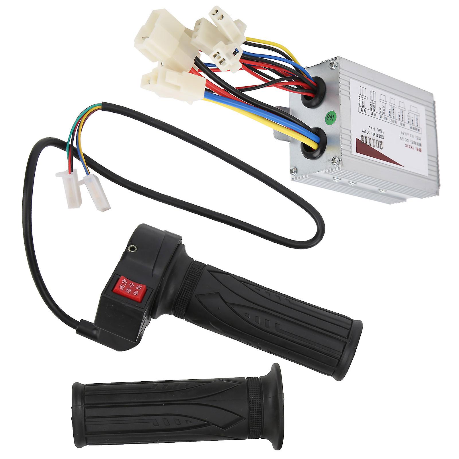 12v500w Bike Throttle Grips Brush Controller 3speed Handle Electric Bicycle Accessory