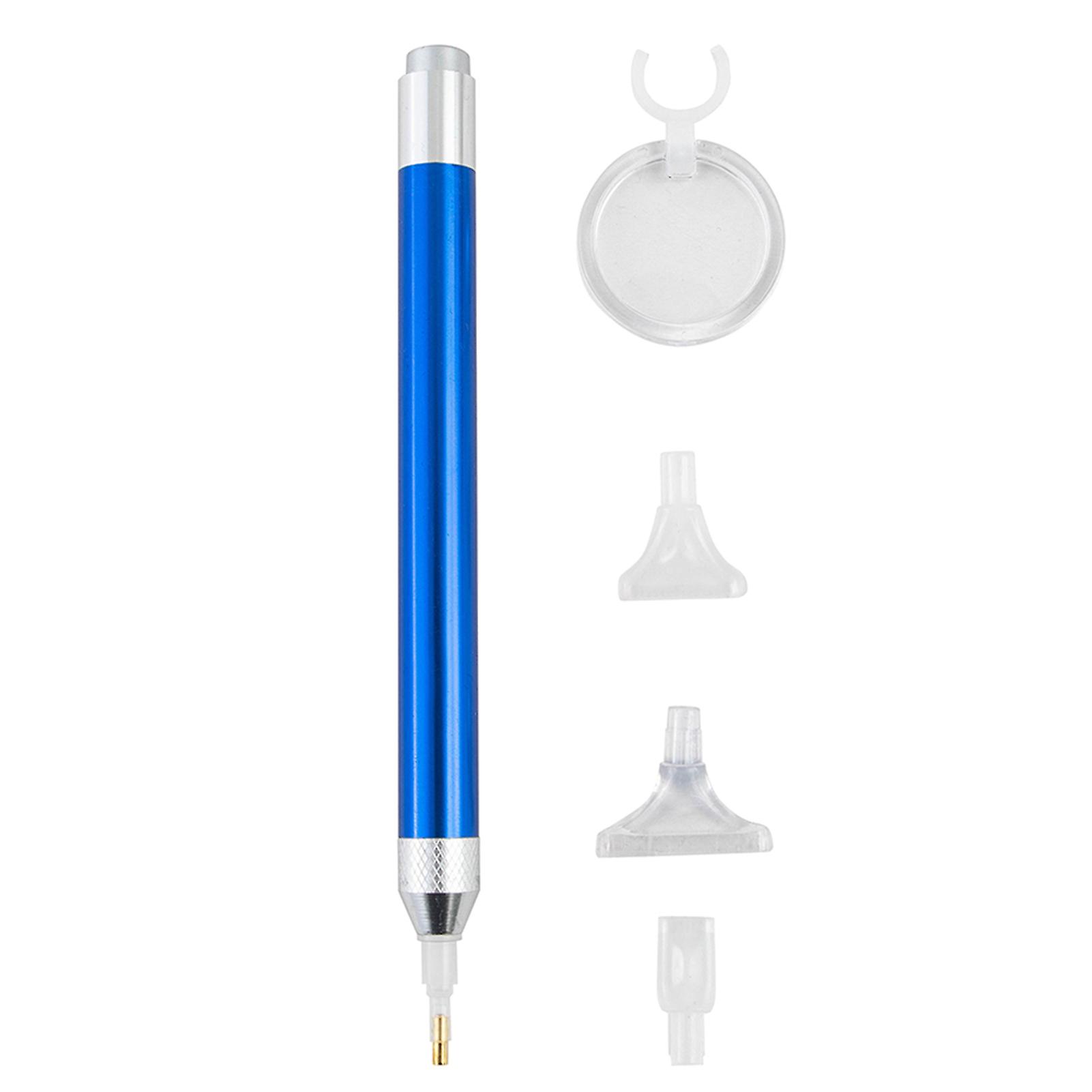 Blue Lighting Drill Pen With Magnifier 4pcs Drill Heads For Diamond Point Drill Pen