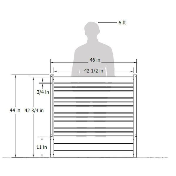 Enclo Privacy Screens Florence 4 ft. x 4 ft. x 1 ft. Cedar Freestanding WoodTek Vinyl Privacy Screen and Planter Box Kit EC18006