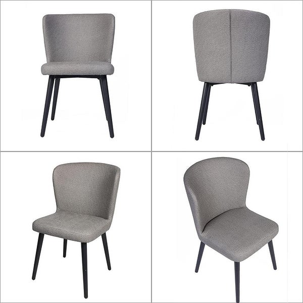 Set of 2 Kitchen Dining Room Chair Leather Chair with Fire Retardant and Water Repellent Vinyl Seat， Grey - 17.7