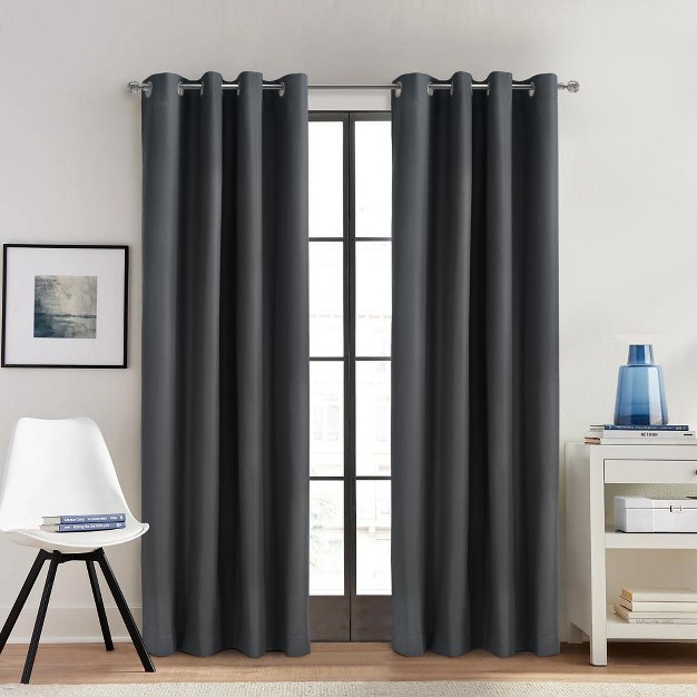 Thermaplus Alpine Blackout Premium Stylish And Functional Grommet Curtain Panel Charcoal