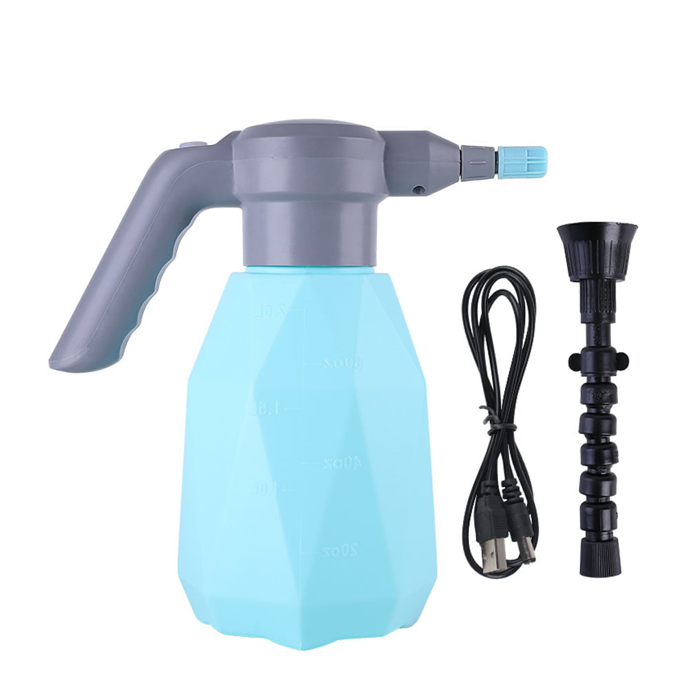 Electric Plant Sprayer 2L/0.5 Gallon Garden Sprayer Rechargeable Automatic Plant Mister Spray Bottle with Adjustable Spout， Extended Nozzle for Garden Fertilizing Cleaning (Blue)