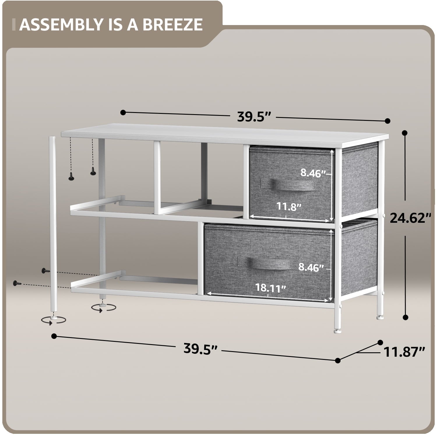 Sorbus Storage Cube Dresser - White