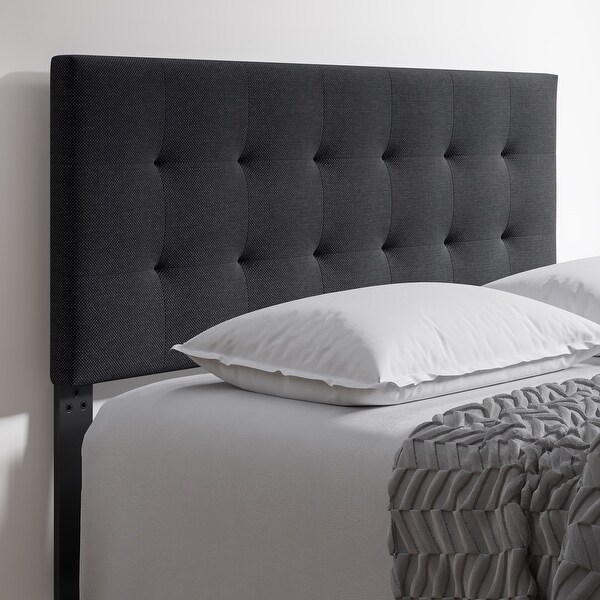 Boyd Sleep Any-Bed Upholstered Adjustable Wall Panel Bed Headboard， QN Black Leather - - 34650089