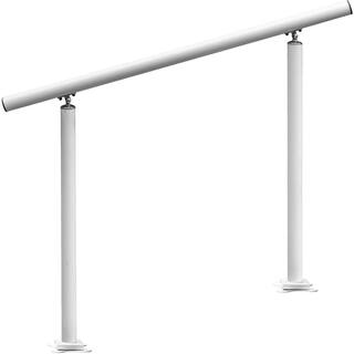 VEVOR 3 ft. Aluminum Handrail Fits 2 Steps or 3 Steps Flexible Handrails for Outdoor Deck White LZLTFS3YCYGBSDLZ1V0