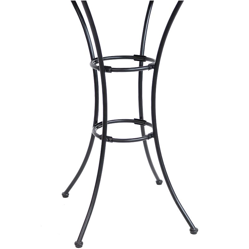 Sunnydaze 30 in Elegant Wrought Iron Round Patio Bar-Height Table - Black