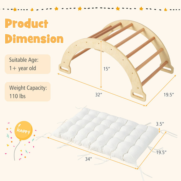 Costway 64283915 2 in 1 Arch Rocker with Soft Cush...