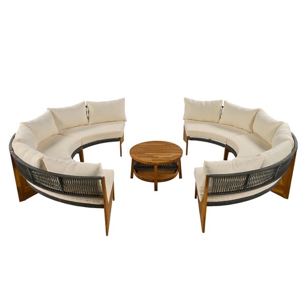 Curved Shape Sofa Set PE Wicker Furniture Conversation Sets