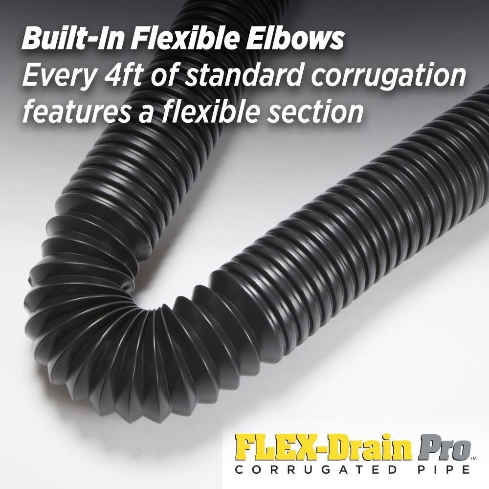 Amerimax Home Products FLEX Drain Pro 4 in. x 100 ft. Black Copolymer Solid Drain Pipe HP4100S