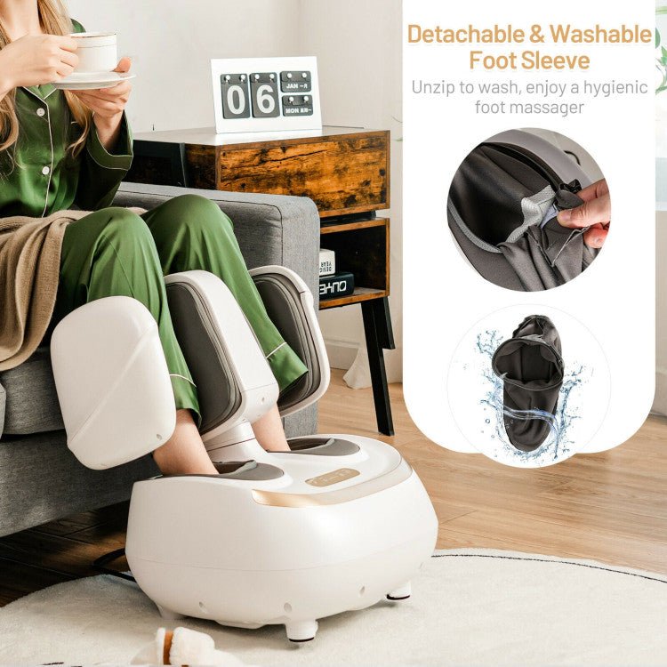 Premium 2-In-1 Electric Shiatsu Foot Calf Massager With Heat Function