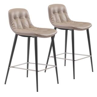 ZUO Tangiers Counter Chair (Set of 2) Taupe 101084