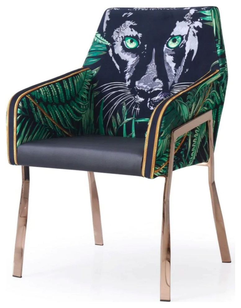 Paul Black  ampRosegold Panther Dining Chair Set of 2   Contemporary   Dining Chairs   by Virgil Stanis Design  Houzz