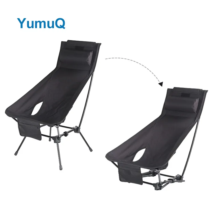 YumuQ Aluminium oy 7075 Adult Size Round Folding Outdoor Travel Picnic Camping Moon Chair Canvas