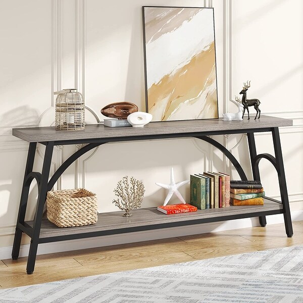 Extra Long Console Table， 70.8” Narrow Sofa Tables Entryway Table