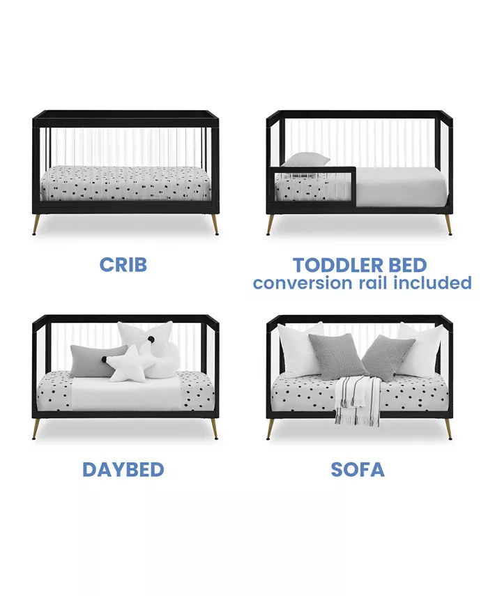 Delta Children Sloane 4-In-1 Acrylic Convertible Crib - Includes Conversion Rails