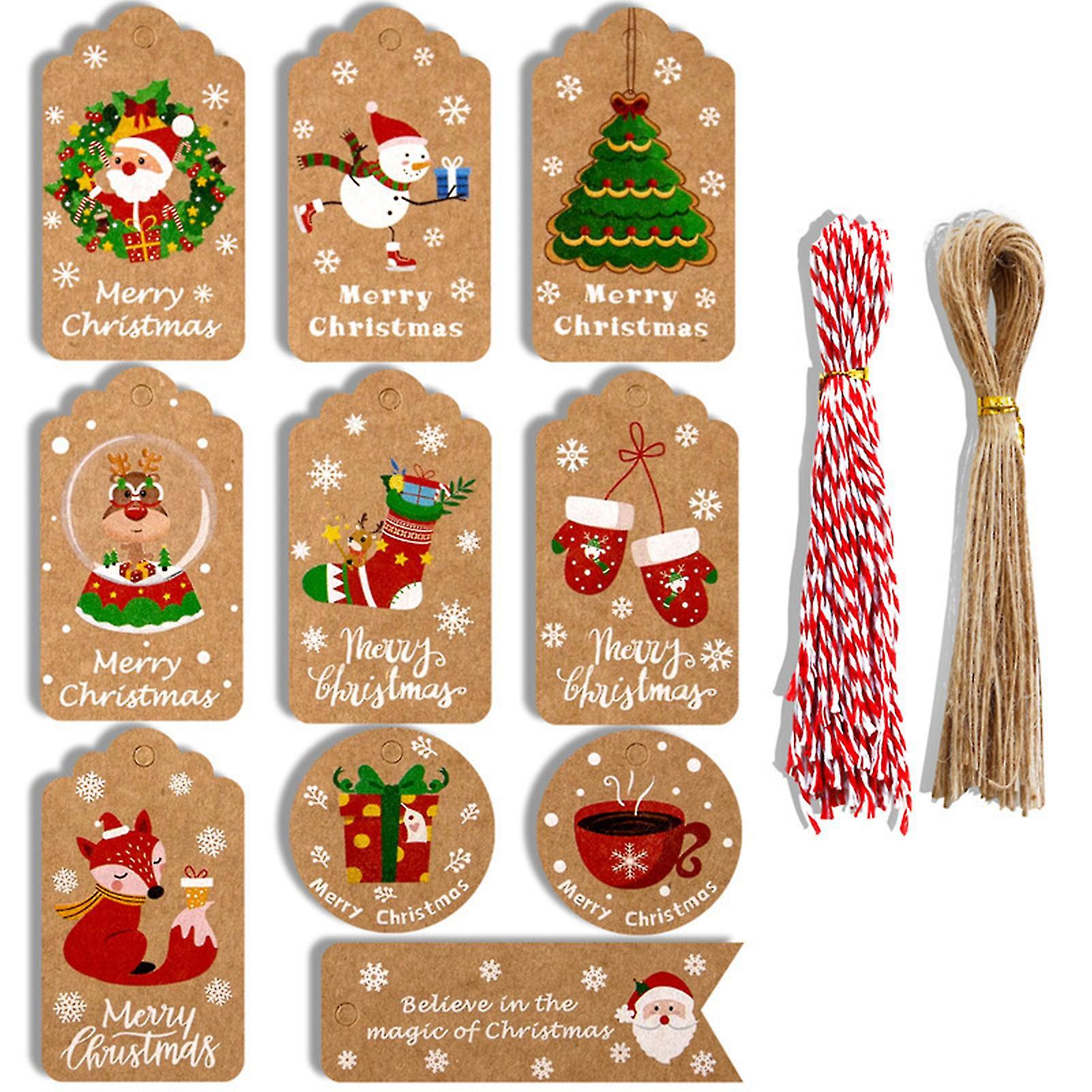 1 Set Christmas Themed Gift Tags Portable Paper Great Visual Effect Gift Labels For Party