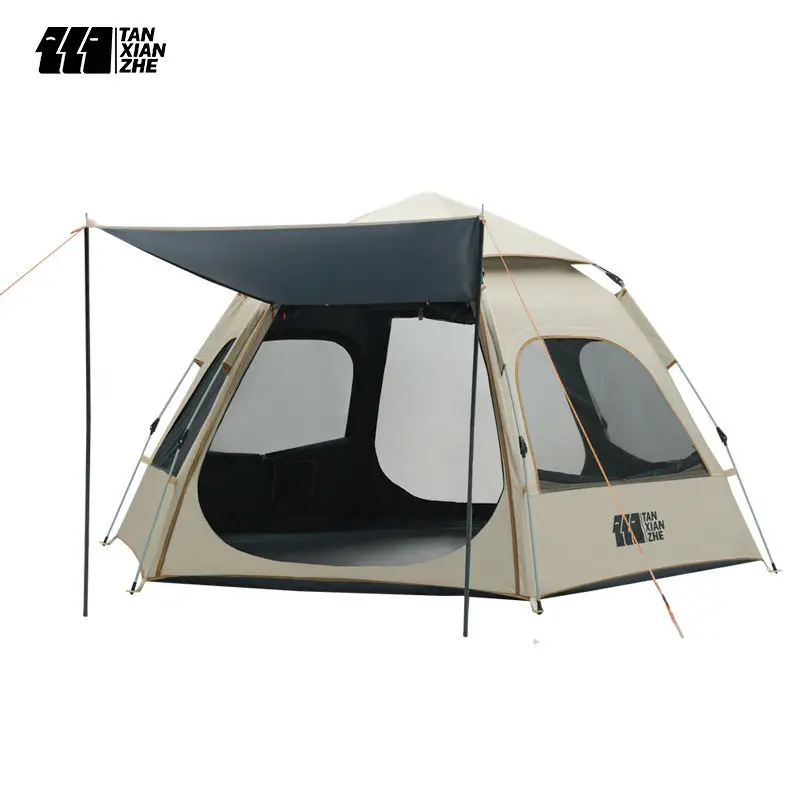 Outdoor pop up tent portable folding fully automatic picnic vinyl tent outdoor thickened hiking camping equipment waterproof