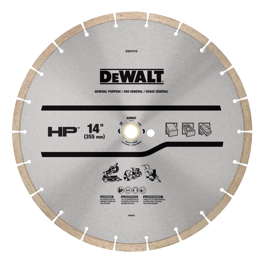 DEWALT Diamond Blade 14 SEGMENTED HP GENERAL PURPOSE