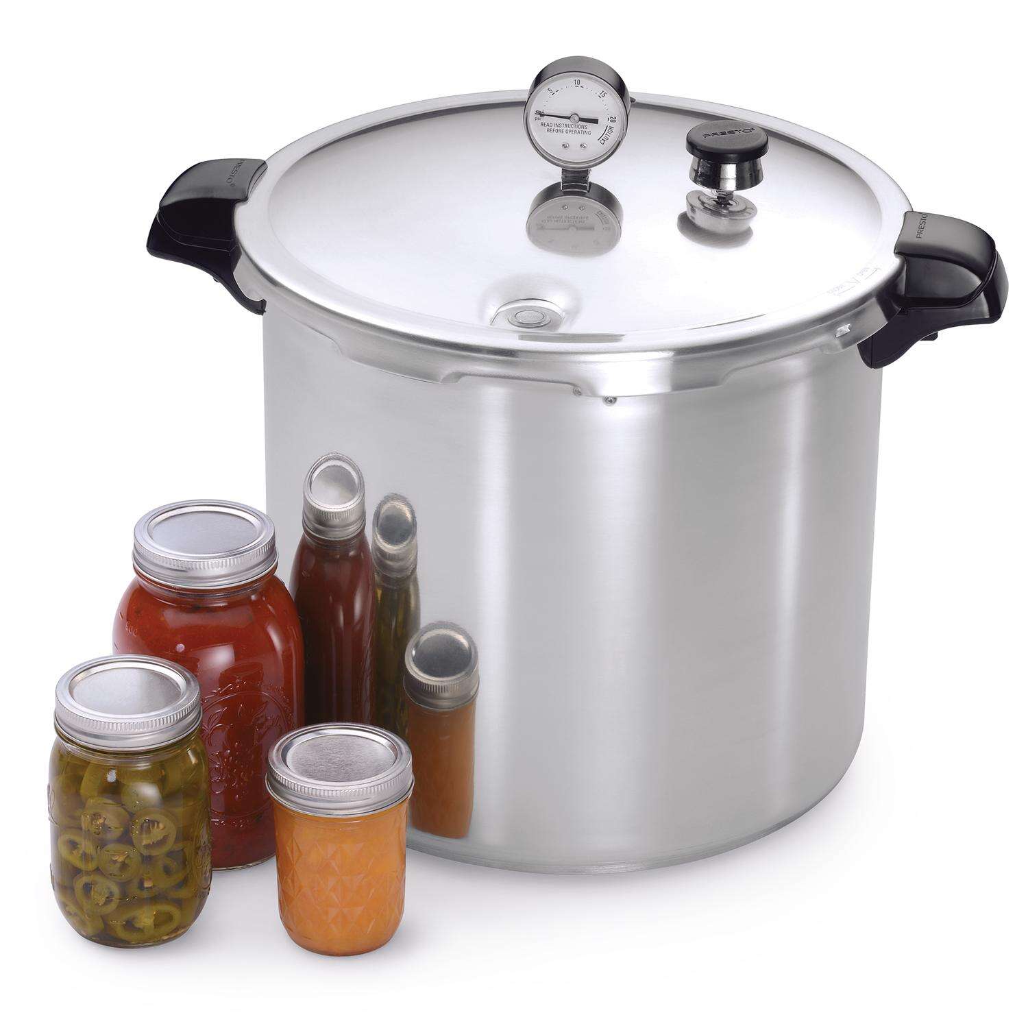 Presto Brushed Aluminum Pressure Cooker and Canner 23 qt