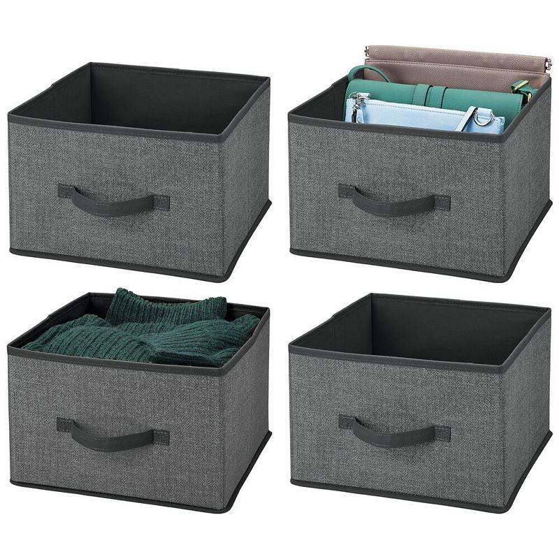 mDesign Soft Fabric Closet Storage Organizer Cube Bin - 4 Pack