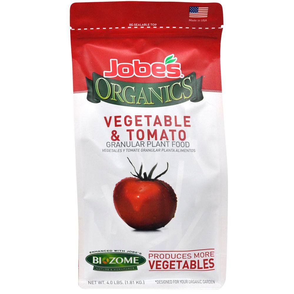 Jobe's Organics 4 lb. Organic Granular Vegetable and Tomato Plant Food Fertilizer with Biozome OMRI Listed 09026