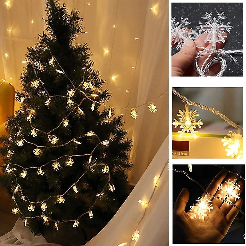 19.6 ft Christmas Lights 40pcs LED Snowflake Lights