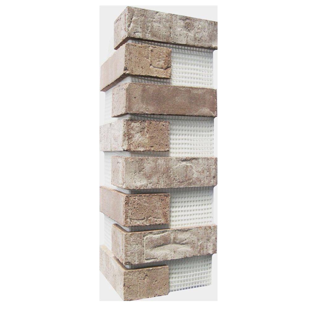 Old Mill Brick Brickwebb Little Cottonwood Thin Brick Sheets - Corners (Box of 3 Sheets) 21 in x 15 in (5.3 linear ft.) BWC-370010CS