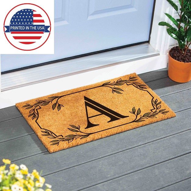 X 16 quot Monogram Coir Mat Letter quot a quot