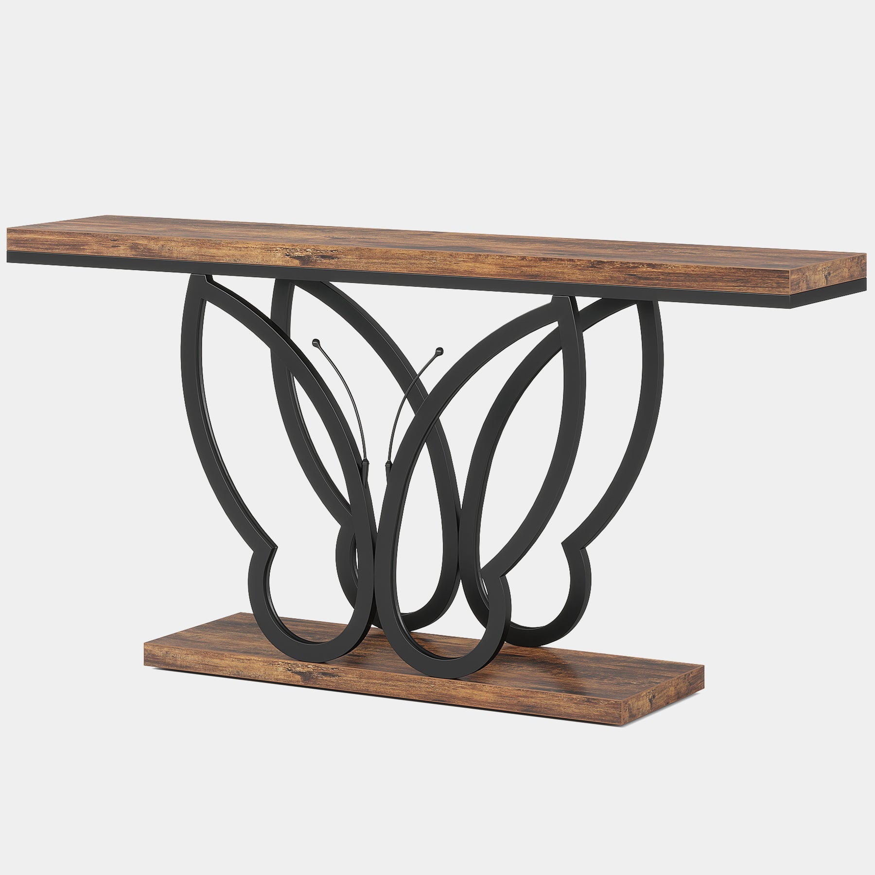 55-Inch Console Table Sofa Table with Butterfly Metal Frame