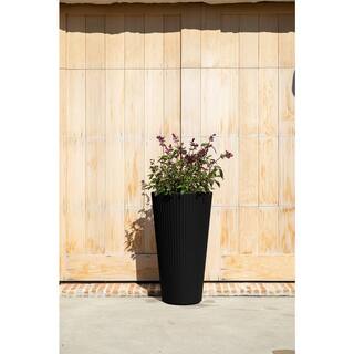 Veradek Demi 26 in. Black Round Plastic Planter DMV26B