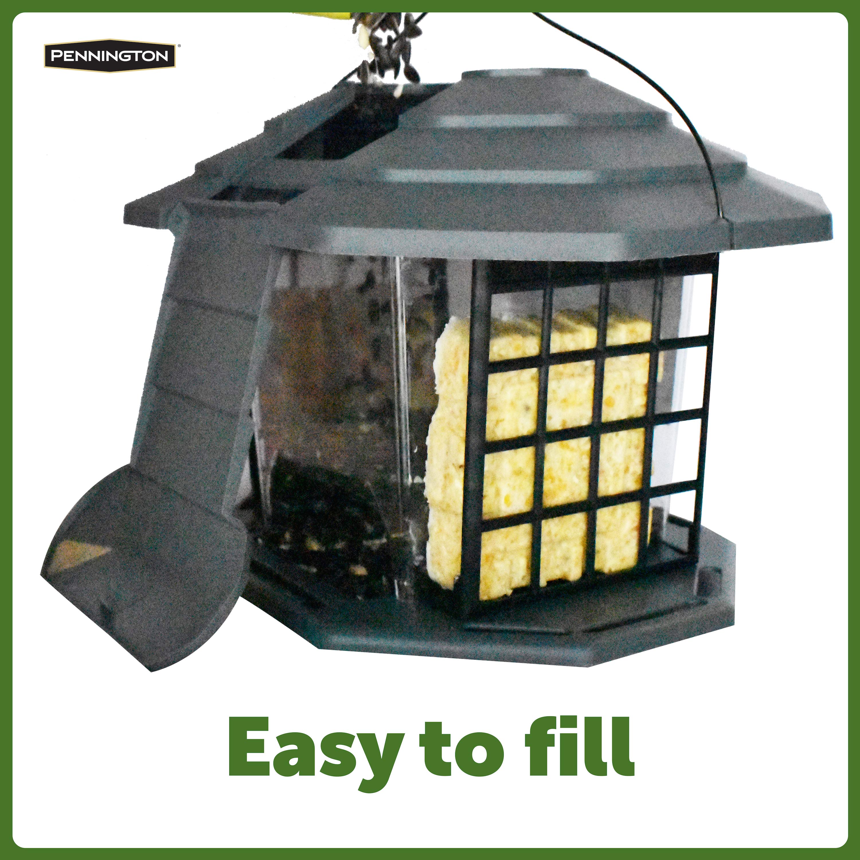 Pennington Gray Resin EcoBistro Wild Bird Hopper Feeder 5 lb Capacity， 2 Pack