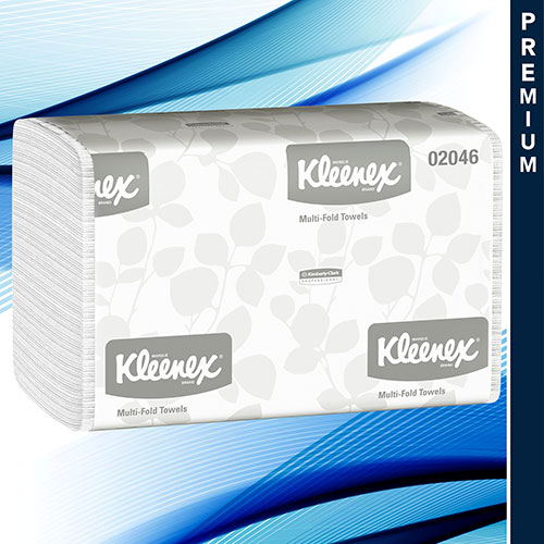 Kimberly-Clark Kleenex Multifold Paper Towels (02046) | Absorbent， White， 8 Packs