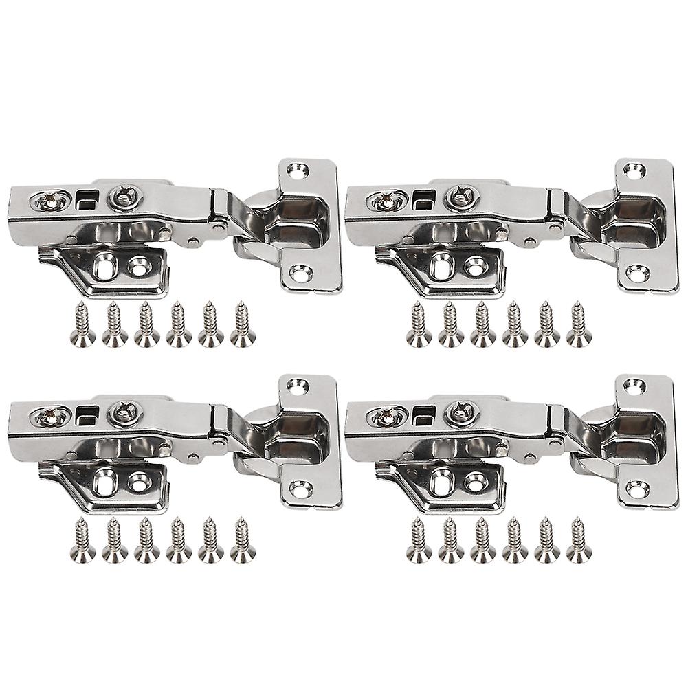 4set Mounting Concealed Hinges Face Frame Cabinet Door Plate Straight Bend For Official Home