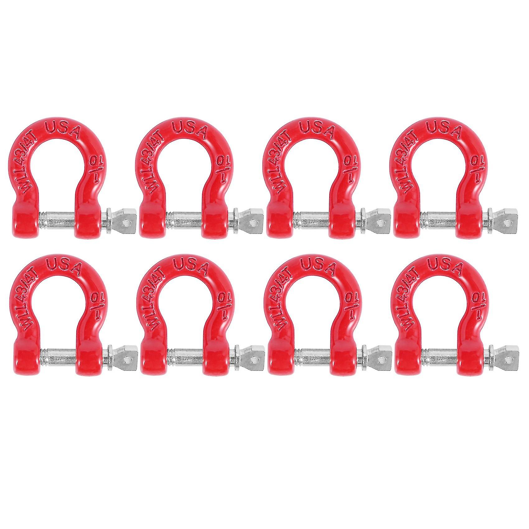 8pcs Metal Front Rear Bumper Trailer Hook Tow Shackle Rescue Hook For 1/10 Rc Rock Crawler Car Trax