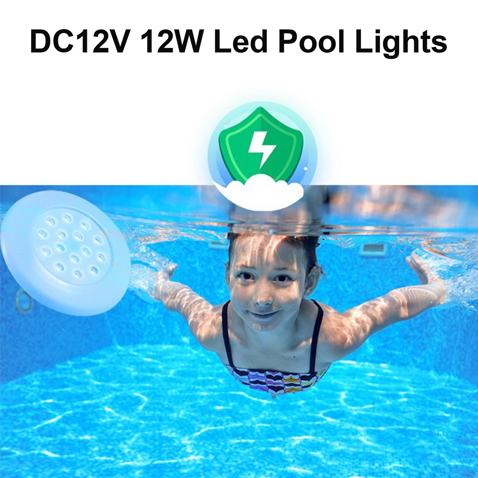 White 4pcs Dc12v 12w Led Pool Lights，rgb Color Changing Pool Lights Swimming Pool Light Inground Underwater Lights For Pool Pond Bathtub Hot Tub Party