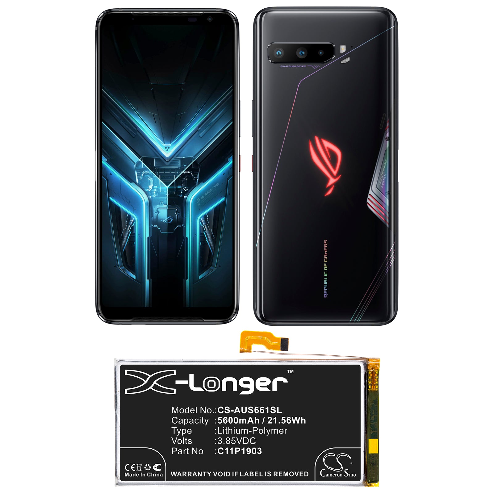 Asus ROG Phone 3 ROG Phone III ZS661KS Replacement Battery BatteryClerkcom Mobile Phone