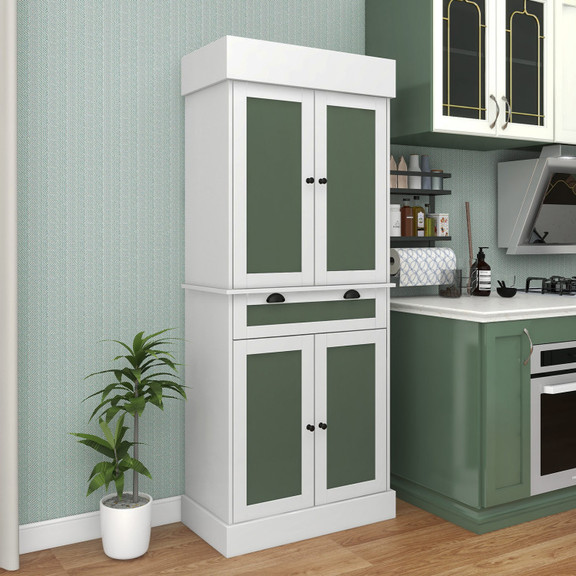 Costway 97254381 Kitchen Pantry Cabinet with 2 Doo...