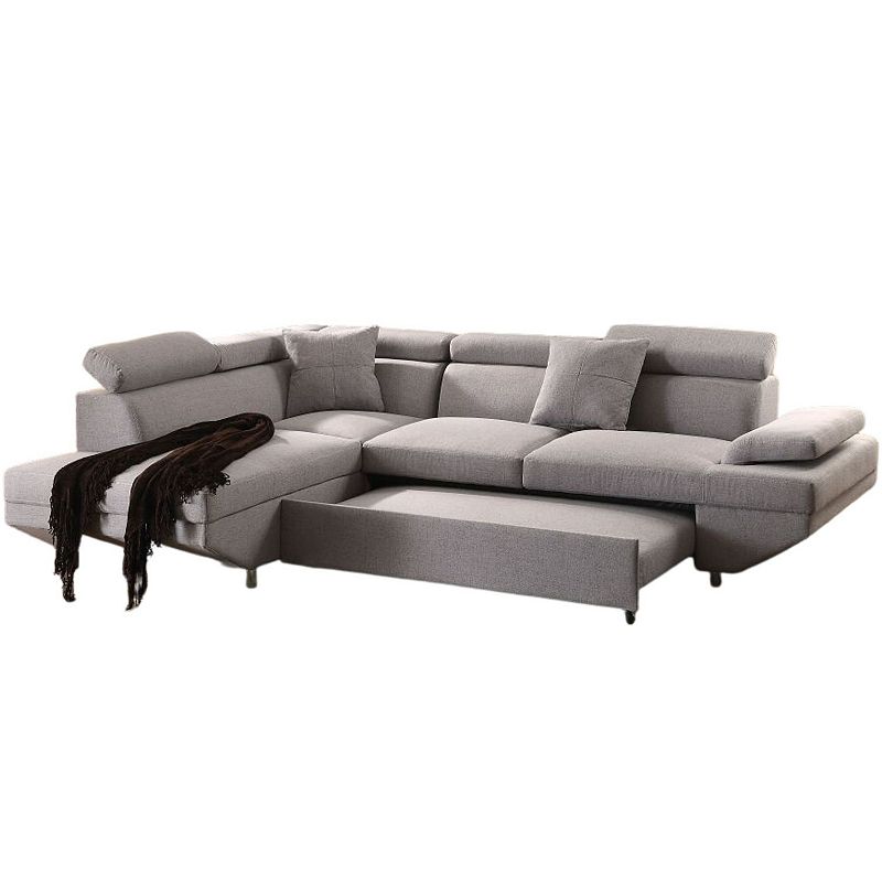 F.c Design Sectional Sofa With Sleeper Fabric