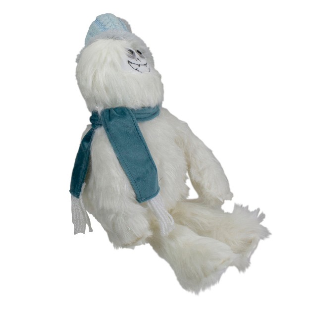 Northlight 22 inch Plush White And Blue Sitting Tabletop Yeti Christmas Figure